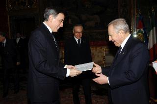 S.E. il Sig. Anastassis Mitsialis, nuovo Ambasciatore della Grecia: presentazione Lettere Credenziali, Palazzo del Quirinale