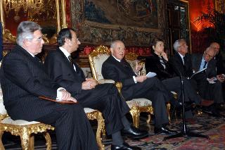 Incontro con una delegazione dell'Università degli Studi di Torino e della Conferenza dei Rettori delle Università Italiane, in occasione del VI centenario di fondazione del predetto Ateneo