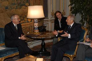 Incontro con il Sig. Nicolae Vacaroiu, Presidente del Senato della Repubblica di Romania, Palazzo del Quirinale