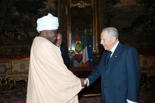 S.E. Sig. Rabie Hassan Ahmed, nuovo Ambasciatore del Sudan: presentazione  Lettere Credenziali, Palazzo del Quirinale