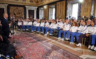 Incontro del Presidente della Repubblica con gli atleti della Federazione Italiana Sport Disabili vincitori di medaglie alle Paraolimpiadi di Atene 2004