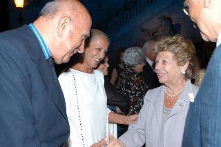 La signora Franca Pilla Ciampi alla sfilata di moda di Laura Biagiotti, Roma
