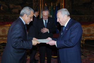 S.E. Sig. Rachad Farah, nuovo Ambasciatore di Gibuti: presentazione  Lettere Credenziali, Palazzo del Quirinale