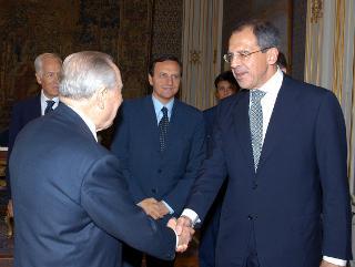 Incontro con il Sig. Serghei Lavrov, Ministro degli Affari Esteri della Federazione Russa, Palazzo del Quirinale