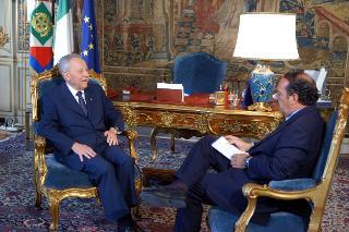 Intervista rilasciata a Clemente Mimun per il Tg2, Palazzo del Quirinale