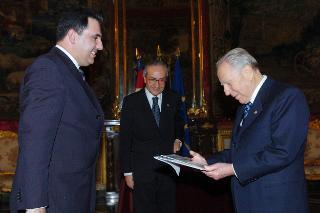 S.E. Sig. Emil Zulfugar Oglu Karimov, nuovo Ambasciatore dell'Azerbaijan: presentazione Lettere Credenziali, Palazzo del Quirinale