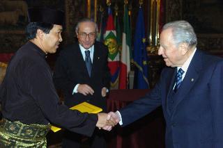 S.E. Sig. Dato Paduka Zainidi Sidup, nuovo Ambasciatore del Brunei: presentazione Lettere Credenziali, Palazzo del Quirinale