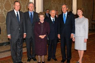 Incontro del Presidente della Repubblica con il Presidente degli Stati Uniti d'America Sig. George Bush Jr. e gli ex Presidenti George Bush e Bill Clinton, Palazzo del Quirinale