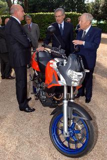 Presentazione al Presidente della Repubblica della nuova Moto Guzzi e di altri motocicli del Gruppo Piaggio