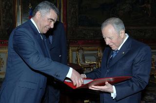S.E. Sig. Habib Mansour, nuovo Ambasciatore della Tunisia: presentazione Lettere Credenziali, Palazzo del Quirinale