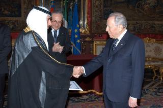 S.E. Sig. Abdulhamid Abdulfatah Kazim, nuovo Ambasciatore degli Emirati Arabi Uniti: presentazione Lettere Credenziali, Palazzo del Quirinale