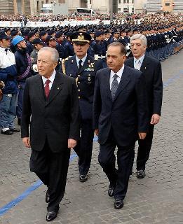 Intervento del Presidente della Repubblica, in forma ufficiale, al 153° anniversario di fondazione della Polizia di Stato, Roma, Piazza del Popolo