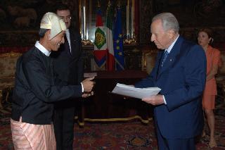 S.E. Sig. U Than Tun, nuovo Ambasciatore dell'Unione del Myanmar: presentazione Lettere Credenziali, Palazzo del Quirinale