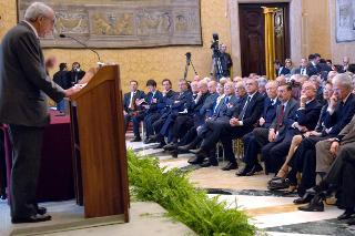 Intervento del Presidente della Repubblica alla commemorazione di Bruno Visentini, nel 10° anniversario della scomparsa, Roma, Palazzo Montecitorio, Sala della Lupa