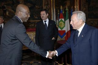 S.E. Sig. Noel Baiot, nuovo Ambasciatore della Repubblica del Gabon: presentazione Lettere Credenziali, Palazzo del Quirinale