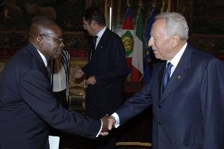 S.E. Sig. Manuel Pedro Pacavira, nuovo Ambasciatore dell'Angola: presentazione Lettere Credenziali, Palazzo del Quirinale