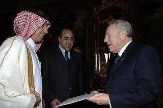S.E. Sig. Soltan Saad S.K. Al-Moraikhi, nuovo Ambasciatore del Qatar: presentazione Lettere Credenziali, Palazzo del Quirinale