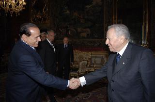 Incontro con l'On. Silvio Berlusconi, per presentare le dimissioni del suo Governo, Palazzo del Quirinale