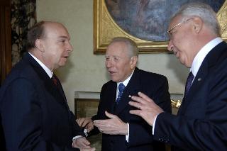 Intervento del Presidente della Repubblica, in forma ufficiale, alla cerimonia celebrativa del cinquantesimo anniversario di attività della Corte costituzionale, Roma, Campidoglio