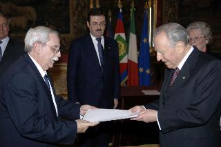 S.E. Sig. Rodney Alejandro López Clemente, nuovo Ambasciatore di Cuba: presentazione Lettere Credenziali, Palazzo del Quirinale