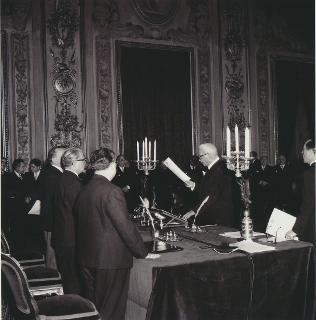 Giuramento dei primi giudici della Corte Costituzionale, Salone delle Feste, Palazzo del Quirinale