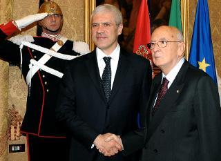 Il Presidente Giorgio Napolitano con il Presidente della Repubblica di Serbia Boris Tadic