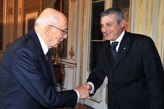 Il Presidente Giorgio Napolitano con Vincenzo Palladino, nuovo Ambasciatore d'Italia a Santiago del Cile
