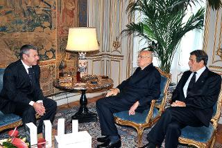 Il Presidente della Repubblica Giorgio Napolitano con Vincenzo Palladino, nuovo Ambasciatore d'Italia a Santiago del Cile, durante i colloqui