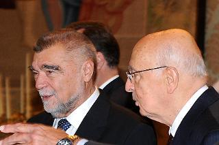 Il Presidente della Repubblica Giorgio Napolitano con il Presidente della Repubblica di Croazia Stjepan Mesic
