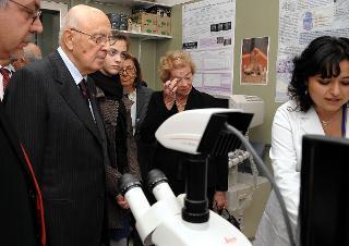 Il Presidente Napolitano in visita al laboratorio della Stazione Zoologica &quot;Anton Dohrn&quot;