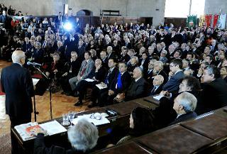 Il Presidente della Repubblica Giorgio Napolitano durante il suo intervento alla cerimonia in ricordo di Maurizio Valenzi