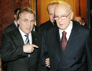 Il Presidente Giorgio Napolitano con il Presidente della Grande Assemblea Nazionale di Turchia, Ali Sahin