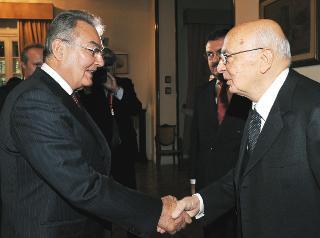 Il Presidente Giorgio Napolitano con Deniz Baykal, Capo dell'Opposizione e membro del Partito Socialista