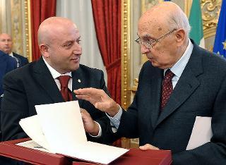 Il Presidente Giorgio Napolitano con Franco Bettoni, Presidente dell'ANMIL