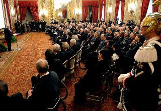 Un momentro dell'incontro del Presidente della Repubblica Giorgio Napolitano con la delegazione dell'Associazione Nazionale Mutilati ed Invalidi del Lavoro