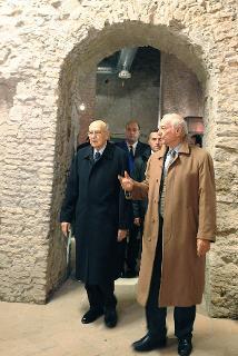 Il Presidente Giorgio Napolitano all'inaugurazione dell'area archeologica della Provincia di Roma: Domus romane e Piccole Terme