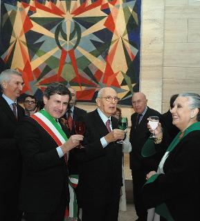 Il Presidente Giorgio Napolitano alla Mostra dedicata a Giacomo Balla allestita al Museo dell'Ara Pacis