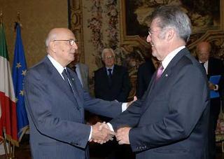 Il Presidente Giorgio Napolitano con Heinz Fisher, Presidente Federale della Repubblica d'Austria.