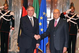 Il Presidente Giorgio Napolitano con Horst Kohler, Presidente della Repubblica Federale di Germania