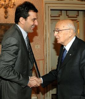 Il Presidente Giorgio Napolitano con Mario Calabresi, Direttore de &quot;La Stampa&quot;