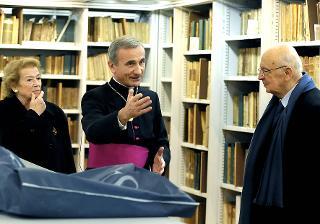 Il Presidente della Repubblica Giorgio Napolitano con la moglie Clio visita la Biblioteca Ambrosiana