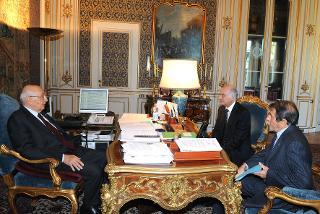 Il Presidente Giorgio Napolitano con Guido Walter La Tella, nuovo Ambasciatore a Buenos Aires durante i colloqui