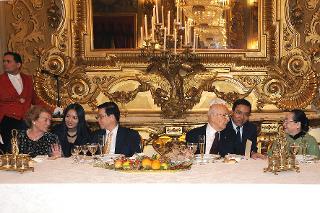 Il Presidente Giorgio Napolitano con Nguyen Minh Triet, Presidente della Repubblica Socialista del Vietnam, in un momento del pranzo di Stato