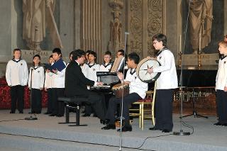 Un momento del Concerto dei Wiener Saenger Knaben nella Cappella Paolina del Quirinale, alla presenza del Presidente della Repubblica Giorgio Napolitano