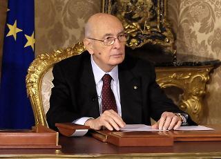 Il Presidente della Repubblica Giorgio Napolitano durante l'intervista rilasciata a Mario Orfeo Direttore del TG2