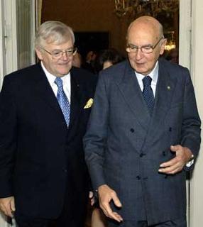 Il Presidente Giorgio Napolitano con Noel A. Kinsella, Presidente del Senato del Canada.