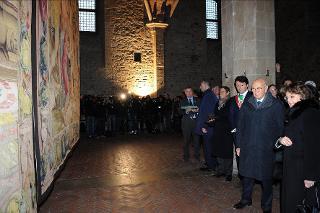 Il Presidente Giorgio Napolitano nel corso della presentazione del restauro degli Arazzi di Palazzo Vecchio