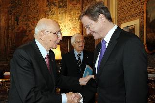 Il Presidente Giorgio Napolitano con Guido Westerwelle, Ministro degli Esteri della Repubblica Federale di Germania