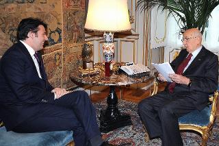 Il Presidente Giorgio Napolitano con Matteo Renzi, Sindaco di Firenze