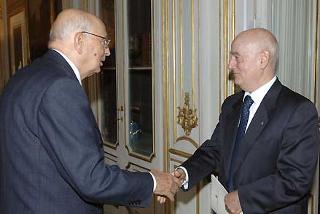 Il Presidente Giorgio Napolitano con il Dott. Giorgio Corradini, Presidente della Confederazione Italiana dei Dirigenti e delle Alte Professionalità.
